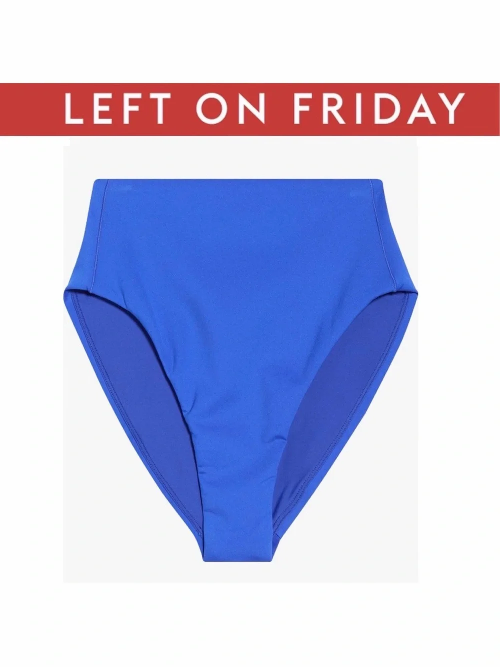 LEFT ON FRIDAY Hi Hi High Waist Bikini Bottoms First Place Blue Sz M NWT